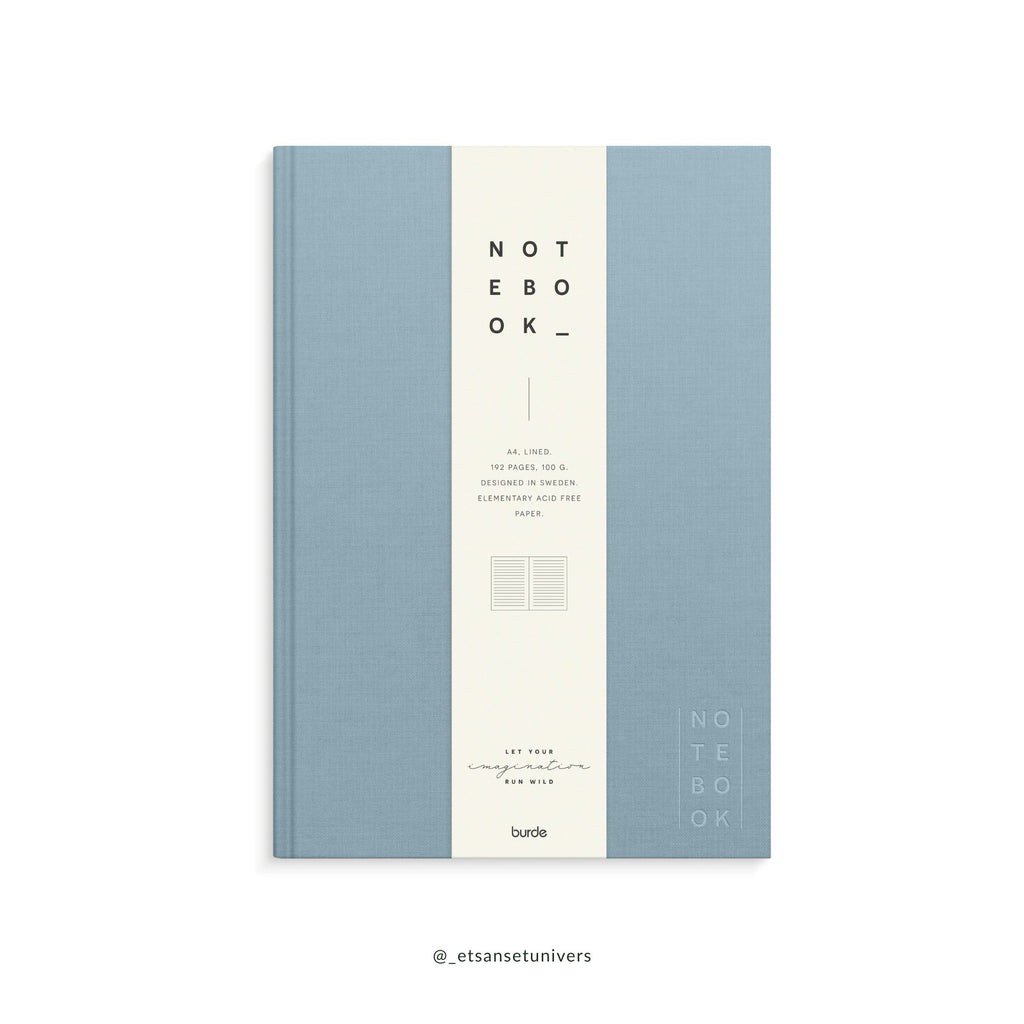 A4 Notebook Lyseblå Linned
