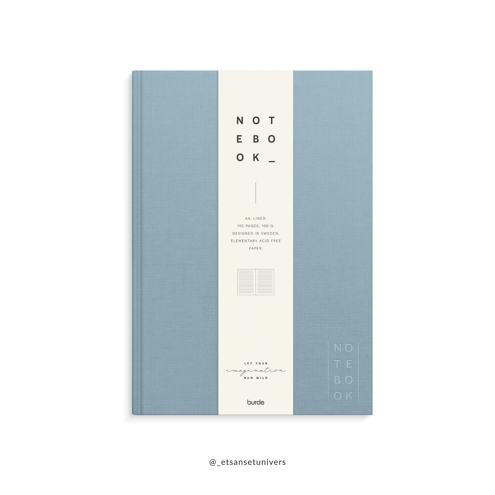 A4 Notebook Lyseblå Linned