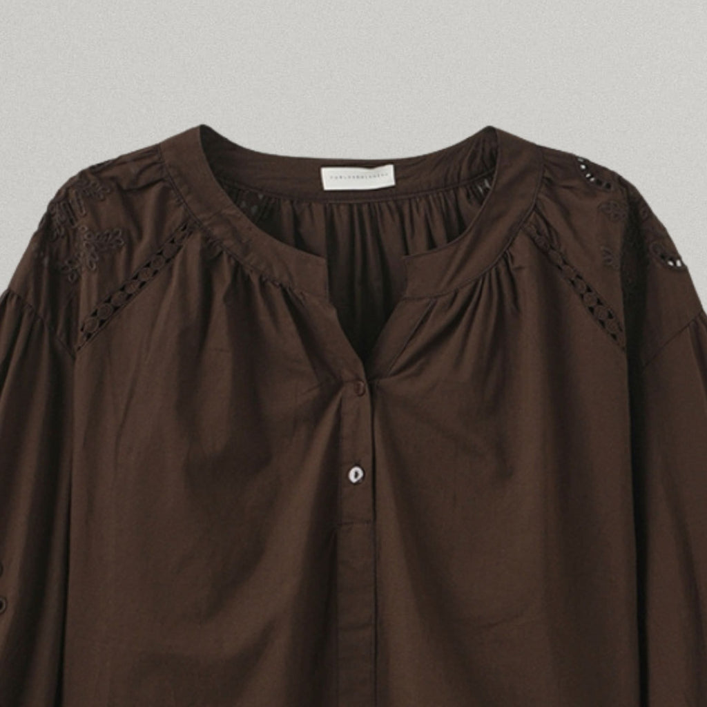 Alis blonde bluse - Mørkebrun