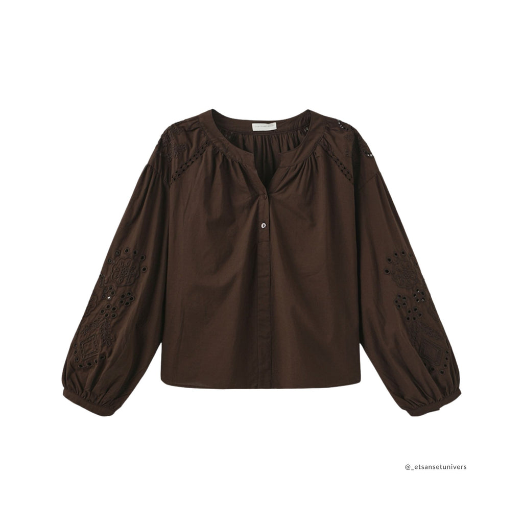 Alis blonde bluse - Mørkebrun