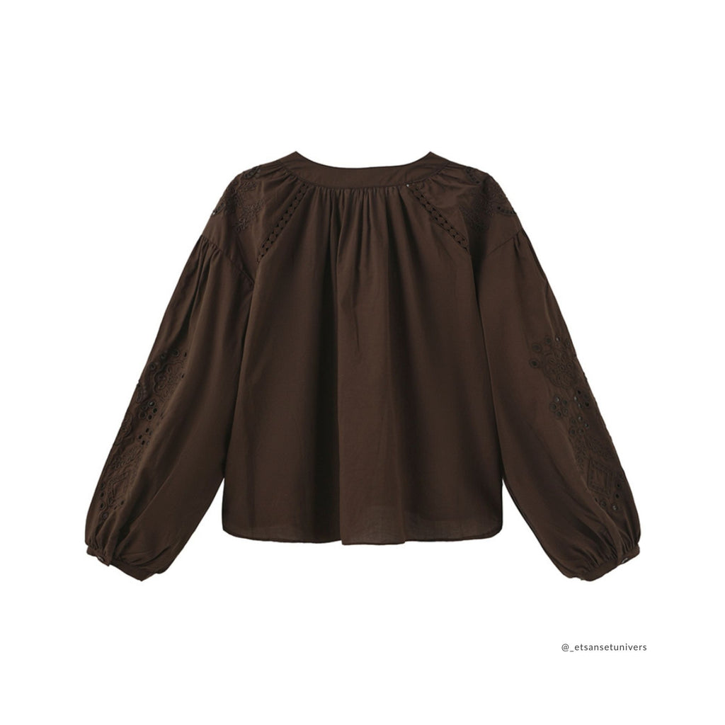 Alis blonde bluse - Mørkebrun