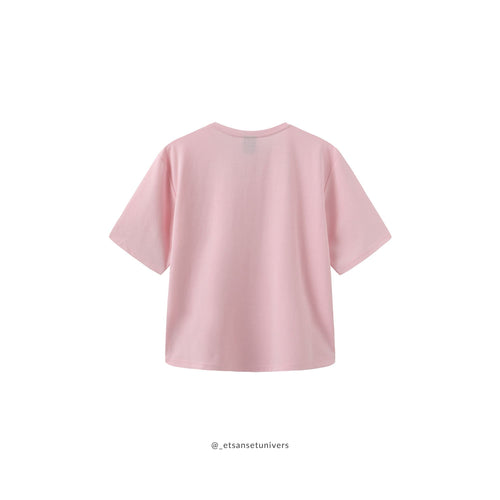 Boxy T-shirt - Pastel Pink - bomuld - set bagfra - et sanset univers 