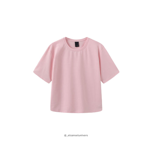 Boxy T-shirt - Pastel Pink - bomuld - set forfra - et sanset univers 