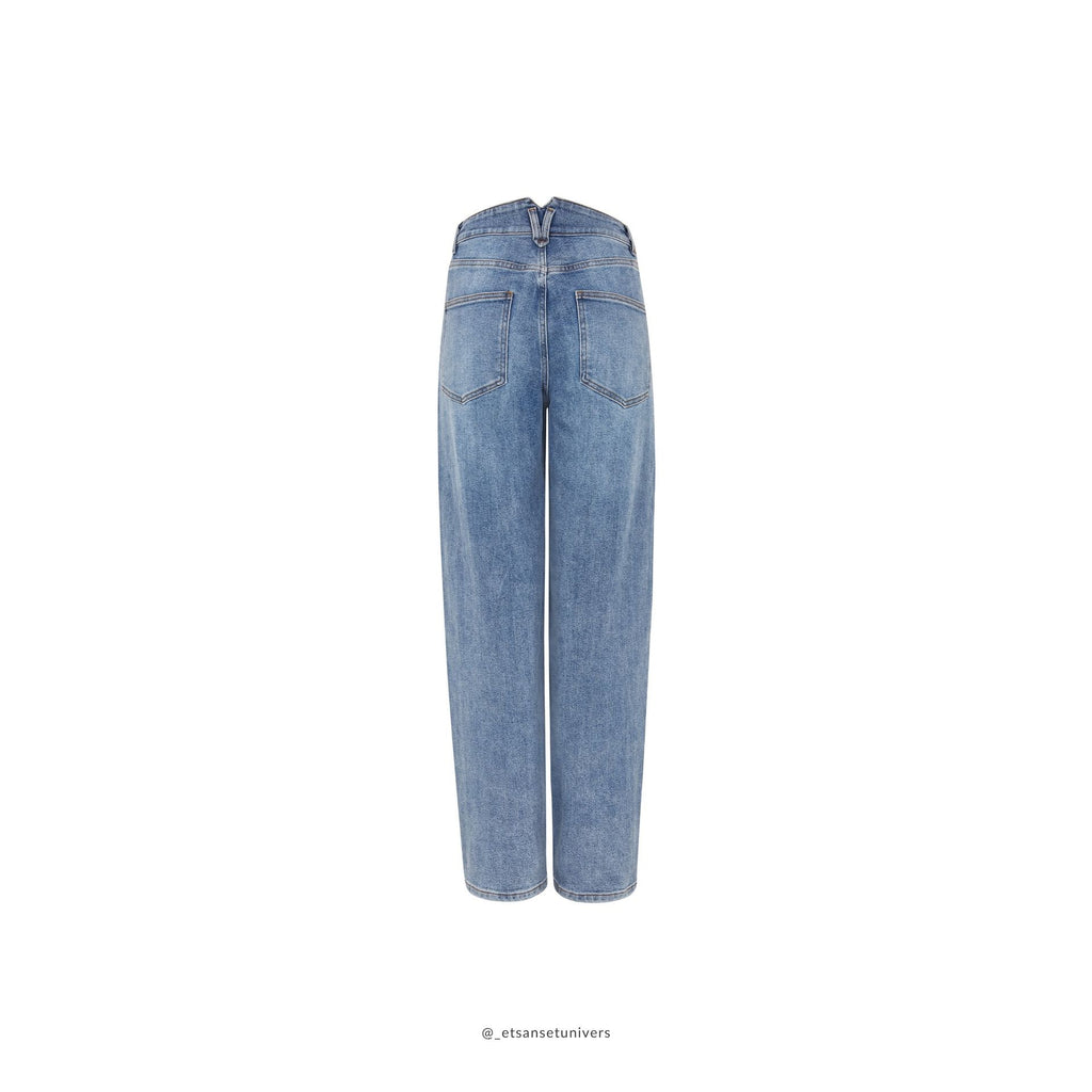 Caja Jeans Light Denim Blue Denim - økologisk bomuld - GOTS - set bagfra - i Et Sanset Univers