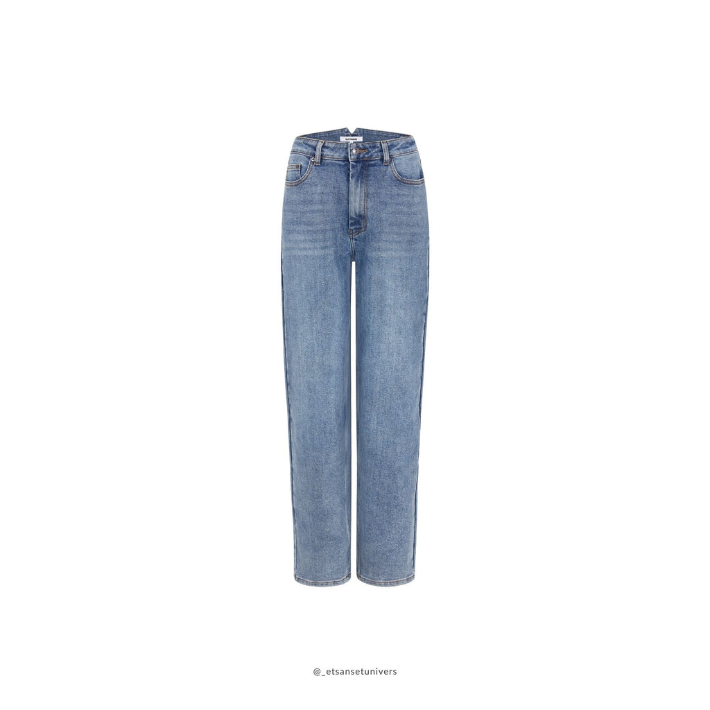 Caja Jeans Light Denim Blue Denim - økologisk bomuld - GOTS - set forfra - i Et Sanset Univers