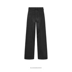 Løse denim bukser i washed black OEKO-TEX® bomuld – bagfra - Et Sanset Univers