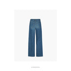 Carol Loose - Medium længde bukser - Washed Blue Denim bukser - OEKO-TEX økologisk bomuld - set bagfra - et sanset univers