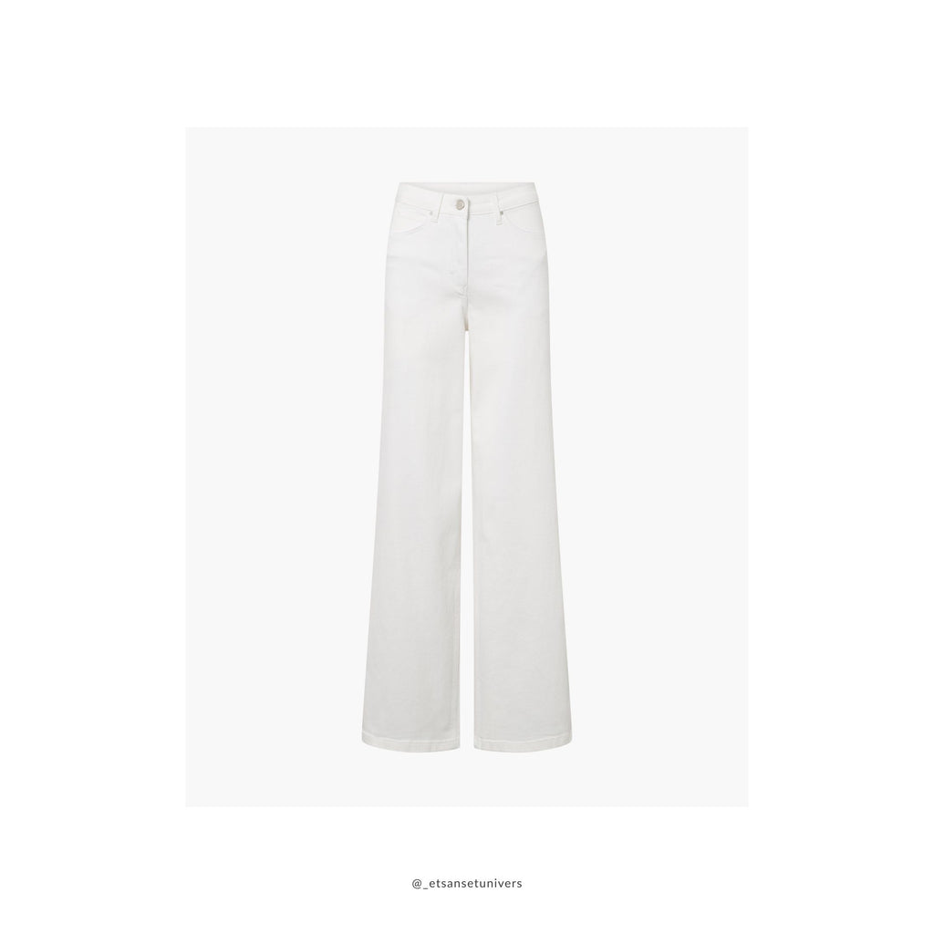 Carol Loose - Medium Length - White Denim jeans - OEKO-TEX økologisk bomuld - set forfra - et sanset univers
