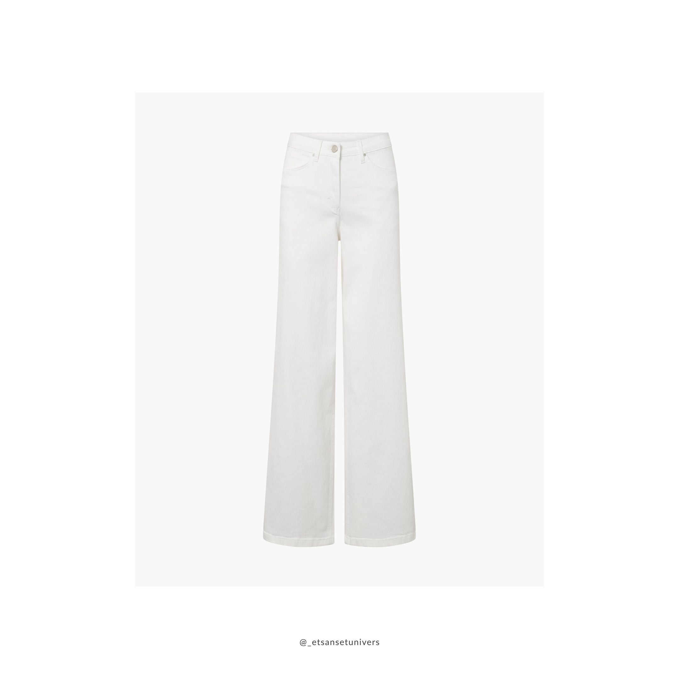 Carol Loose - Medium Length - White Denim jeans - OEKO-TEX økologisk bomuld - set forfra - et sanset univers
