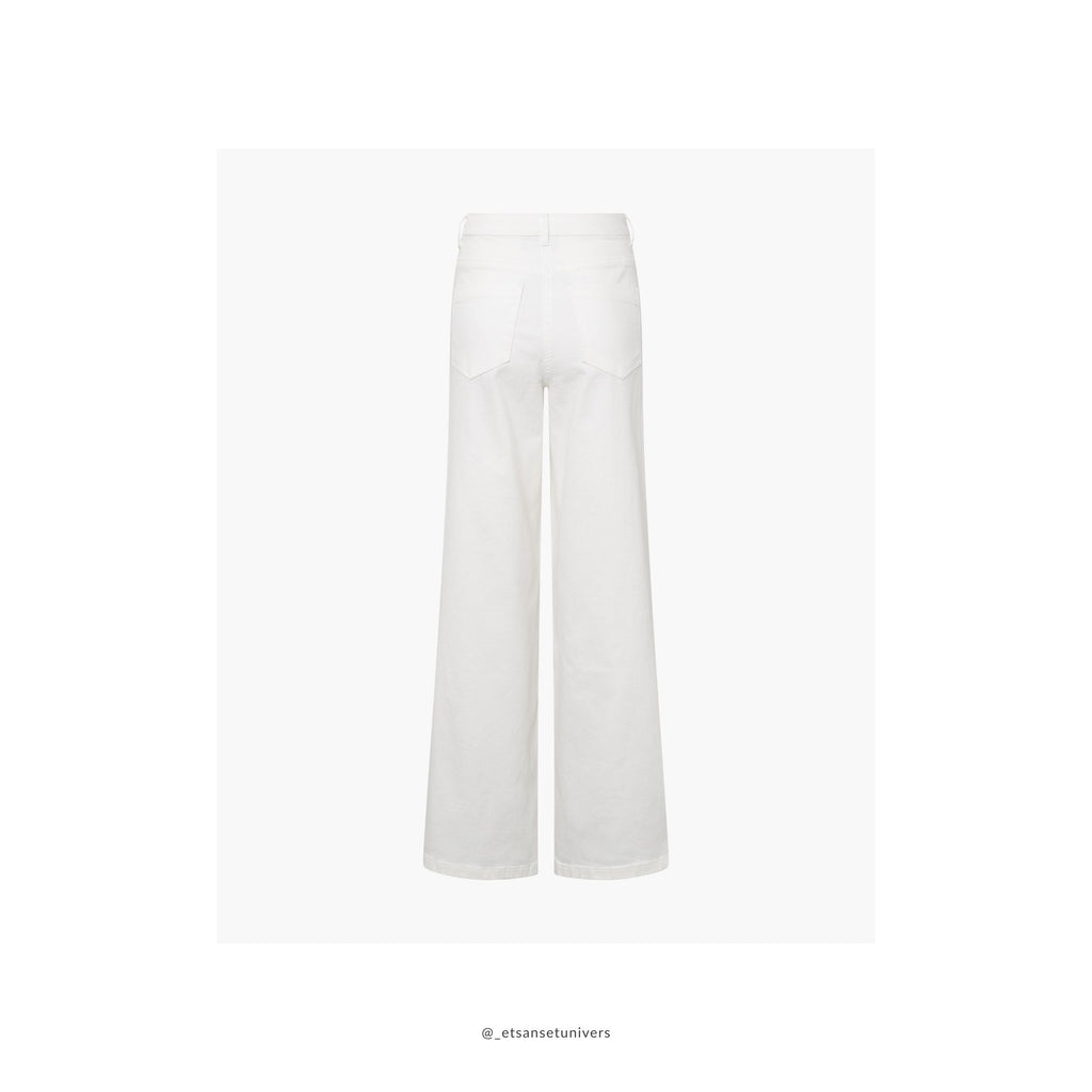 Carol Loose - Medium Length - White Denim jeans - OEKO-TEX økologisk bomuld - set bagfra - et sanset univers