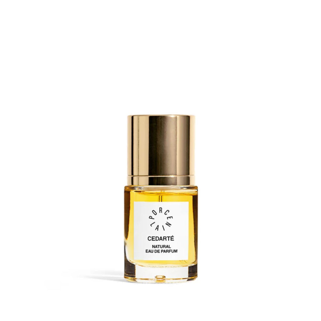 PORCELAIN Cedarté No. 3 – 15ml parfumeflakon med aromatisk cedertræ, salvie, orris butter og labdanum – Et Sanset Univers