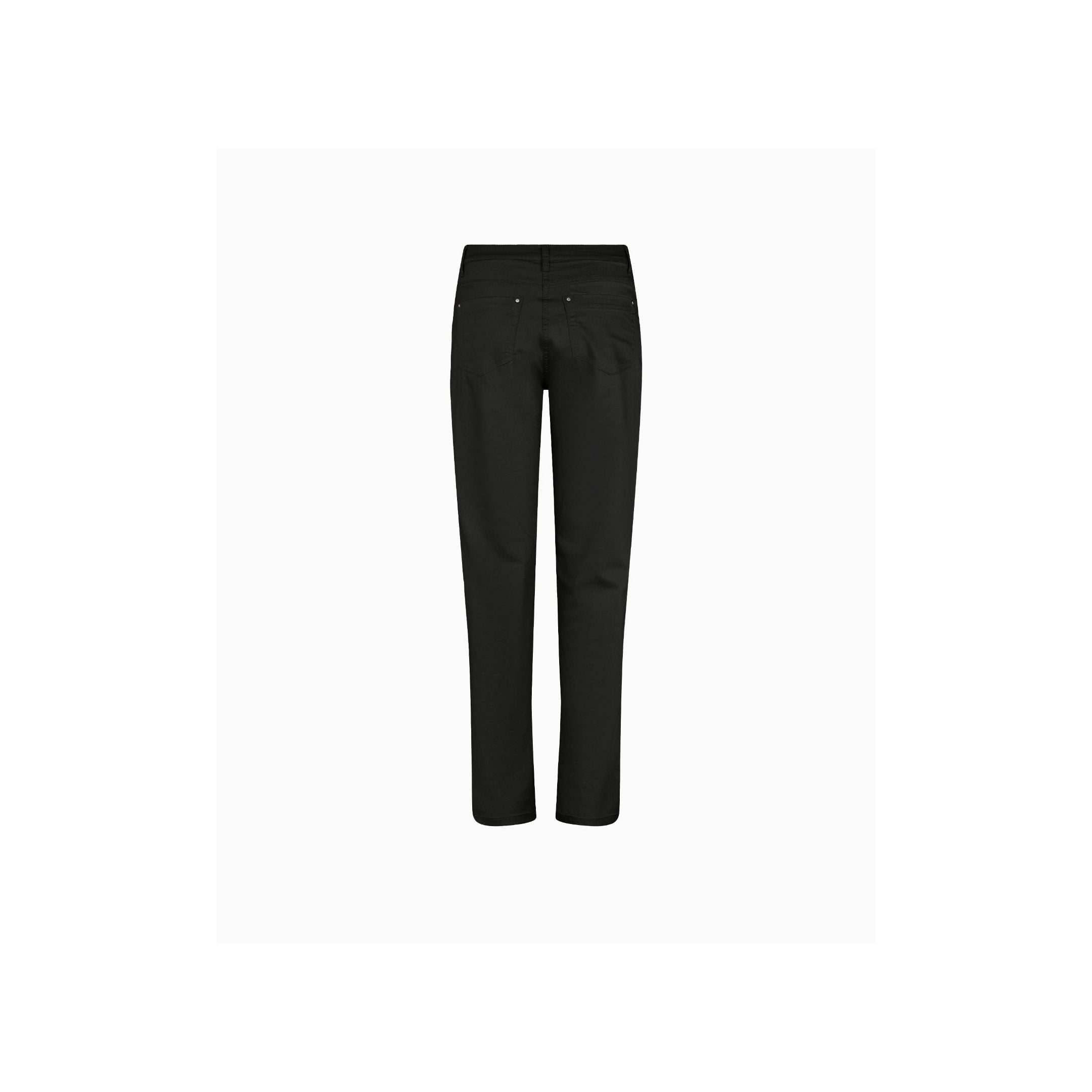 ⭐ Bestseller - Charlotte Regular bukser - Medium Længde - farve Sort - OEKO-TEX økologisk bomuld - set bagfra - et sanset univers