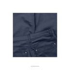 Charlotte Regular - Medium Længde - Midnatsblå - navy blue - OEKO-TEX økologisk bomuld - set close up linning og baglommer, samt bukseben - et sanset univers