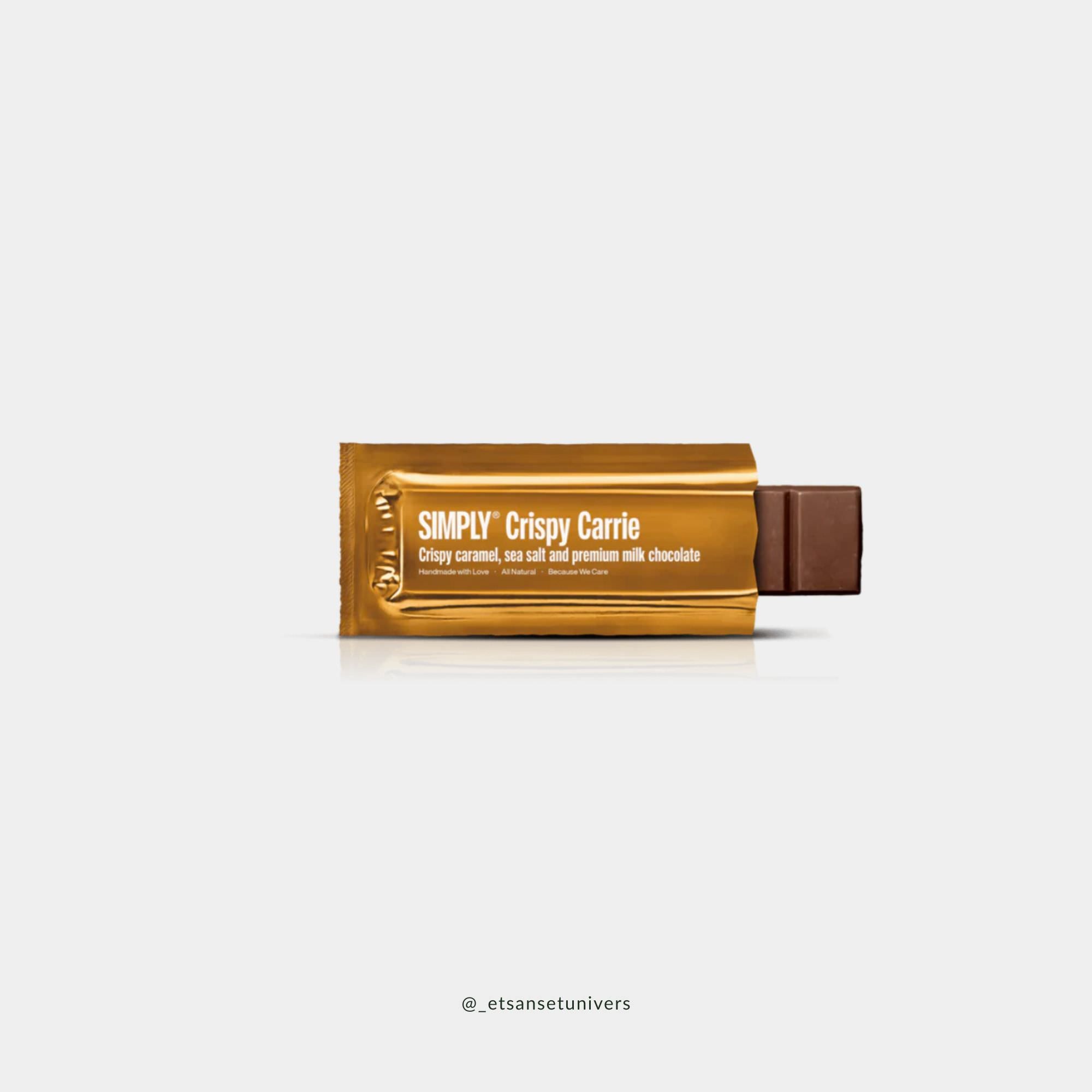Simply® Crispy Carrie BAR – glimt af den prisvindende chokoladebar med karamel og havsalt