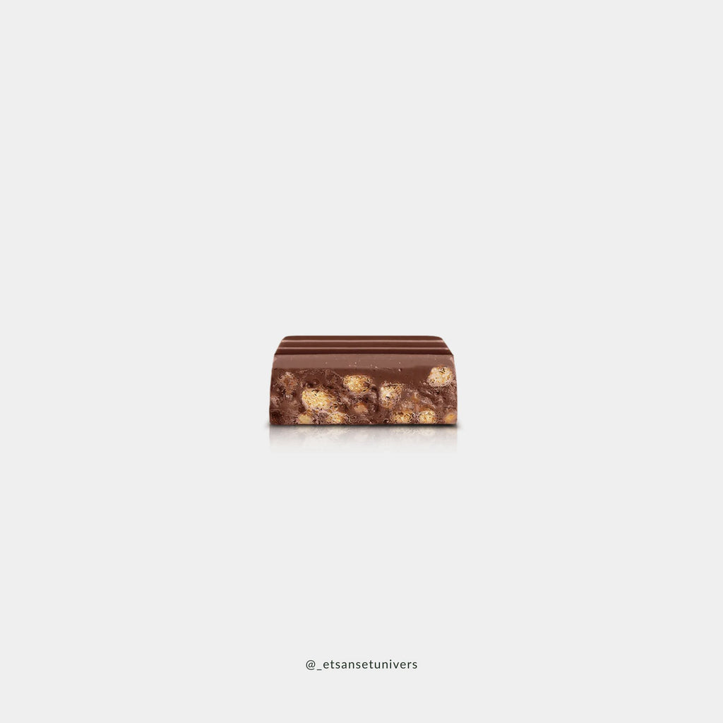 Simply® Crispy Carrie BAR en bid  mælkechokolade med knasende karamel og havsalt, produceret i Danmark