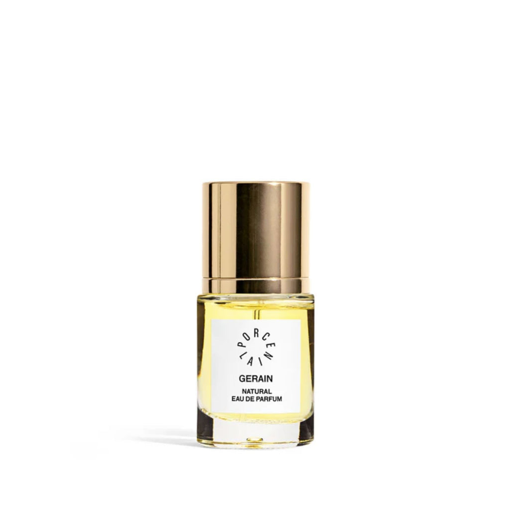 PORCELAIN Gerain No. 5 – 15ml parfumeflakon med geranium, sandeltræ, vetiver og patchouli – Et Sanset Univers