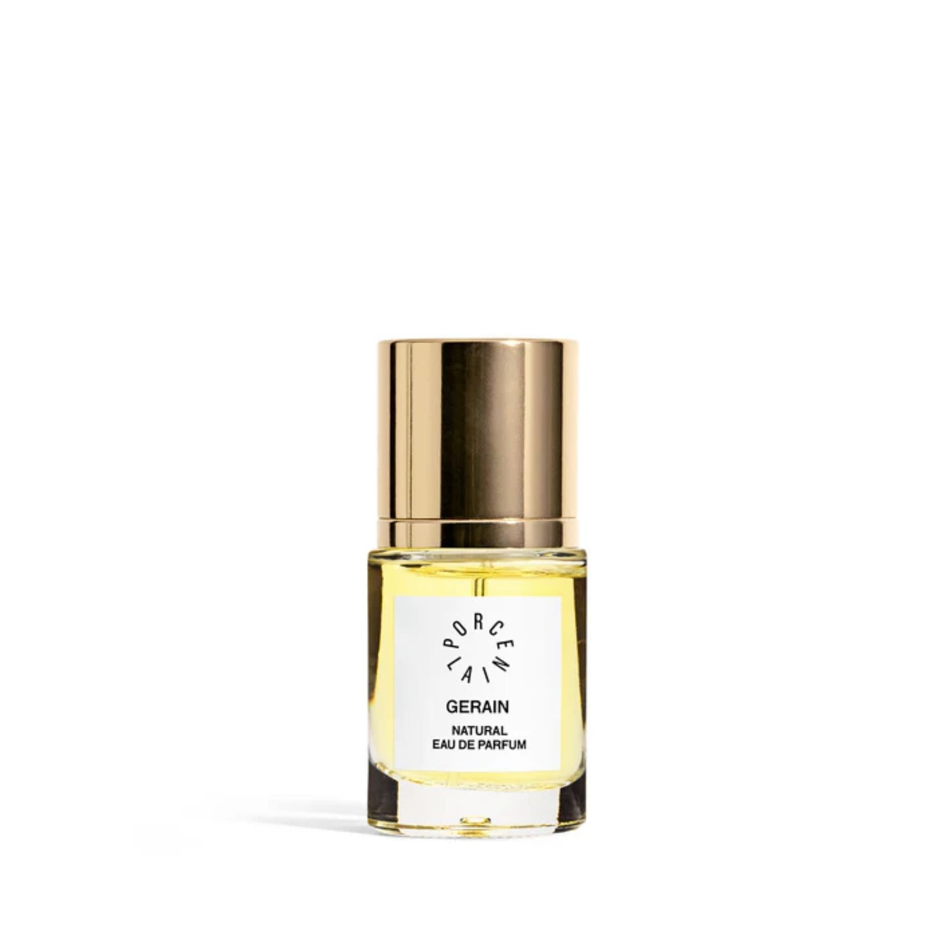 PORCELAIN Gerain No. 5 – 15ml parfumeflakon med geranium, sandeltræ, vetiver og patchouli – Et Sanset Univers