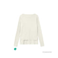 Merinould OEKO-TEX® bluse med høj slids i raw white – Et Sanset Univers