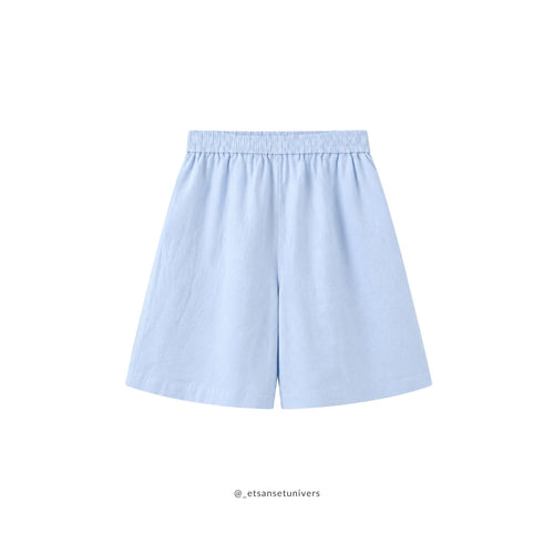 Hør shorts - Himmelblå 100% linned - Et Sanset Univers