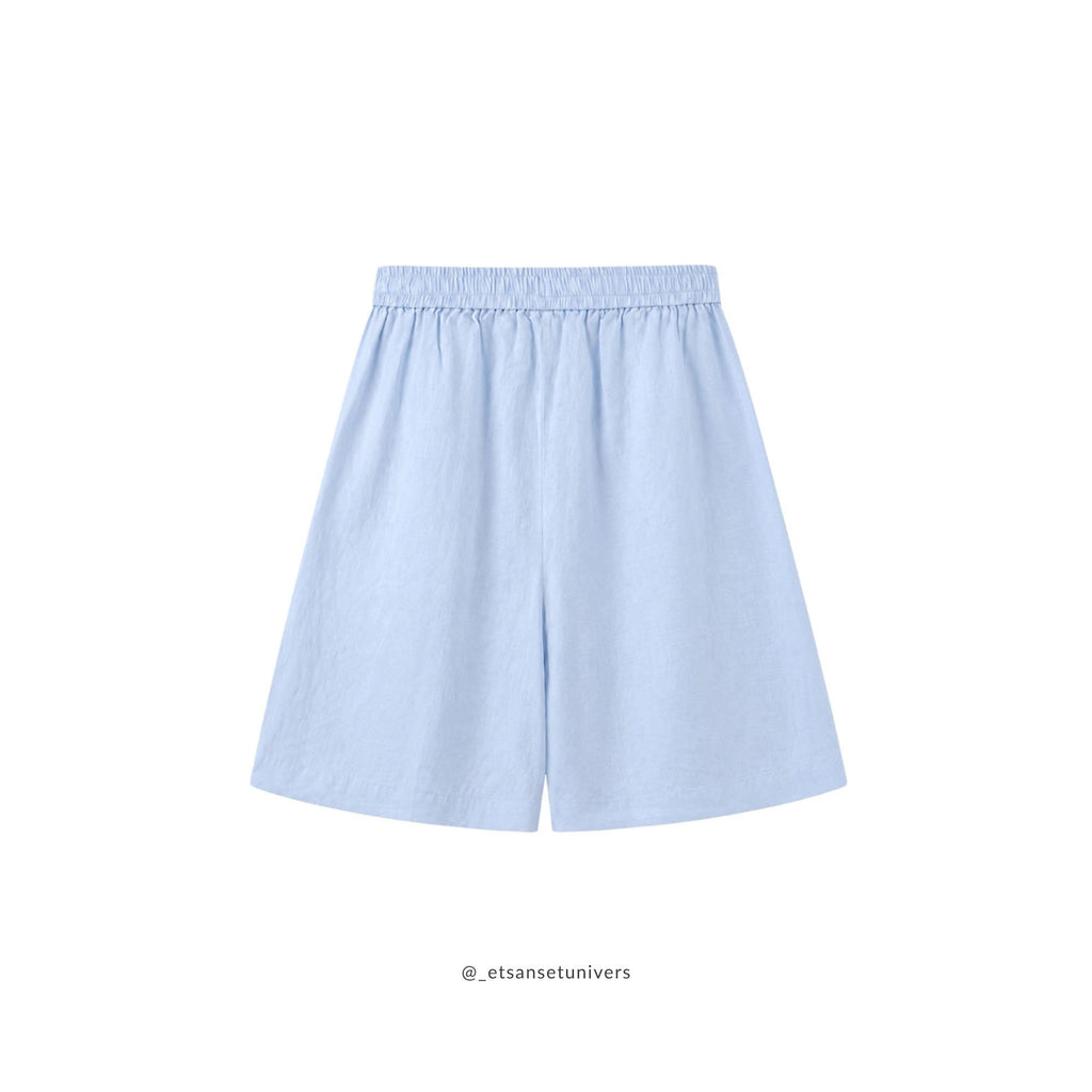 Hør shorts - Himmelblå 100% linned - Et Sanset Univers