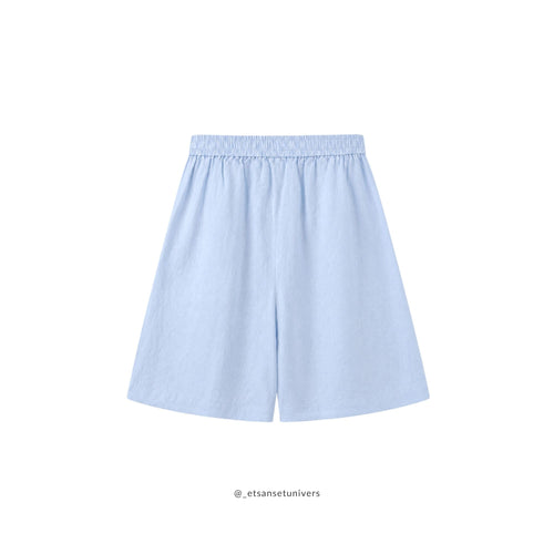 Hør shorts - Himmelblå 100% linned - Et Sanset Univers
