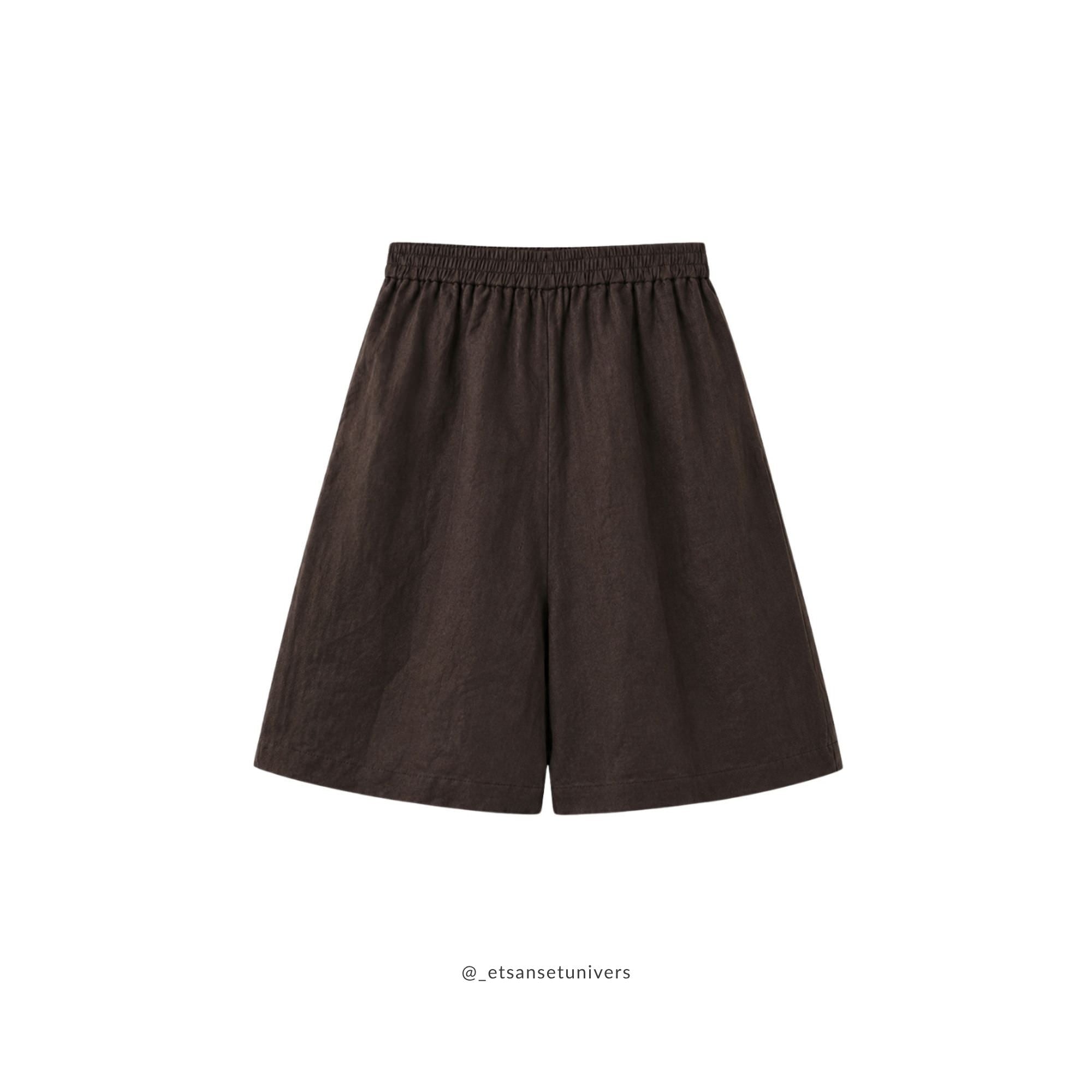 ⭐ B E S T S E L L E R - Hør shorts - Choco lux 100% linned - Et Sanset Univers