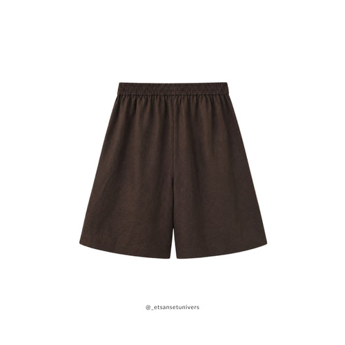 ⭐ B E S T S E L L E R - Hør shorts - Choco lux 100% linned - Et Sanset Univers