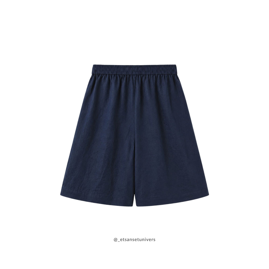 ⭐ B E S T S E L L E R - Hør shorts - Midnatsblå 100% linned - Et Sanset Univers