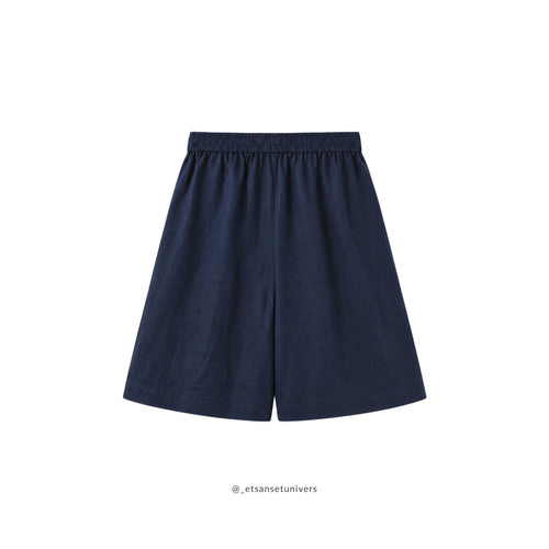 ⭐ B E S T S E L L E R - Hør shorts - Midnatsblå 100% linned - Et Sanset Univers