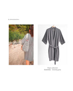 Piqué collection Bundle - Badekåbe + Tote bag - Evening grey