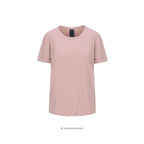 Karin Fine Rib - T-shirt - Vintage Rose - blød modal - set forfra - et sanset univers