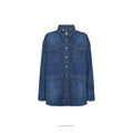 ⭐ bestseller - Mille Denim Skjorte og Jakke - Washed Blue Denim - OEKO-TEX økologisk bomuld - set forfra - et sanset univers