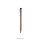 Mini kuglepen med touch-funktion metallic brun - fuld figur - Et Sanset Univers