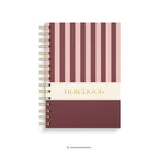 Notesbog A5 Pink Bourgogne Strib