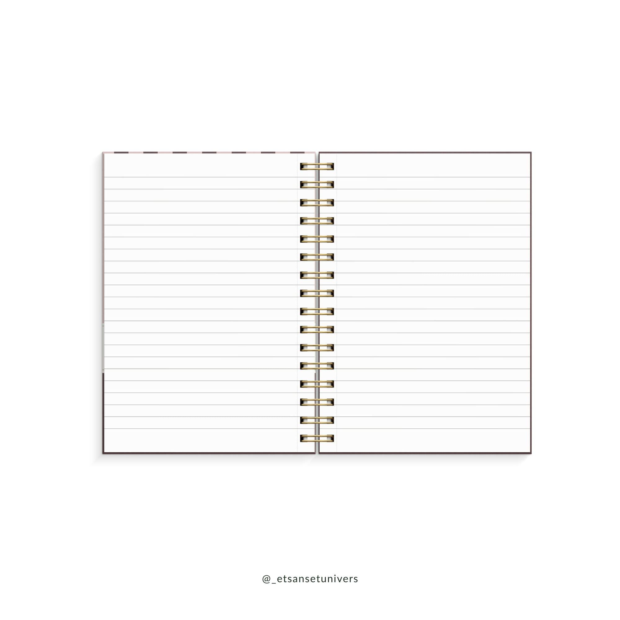 Notesbog A5 Pink Bourgogne Strib