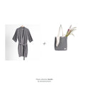 Piqué collection Bundle - Badekåbe + Tote bag - Evening grey