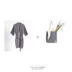 Piqué collection Bundle - Badekåbe + Tote bag - Evening grey