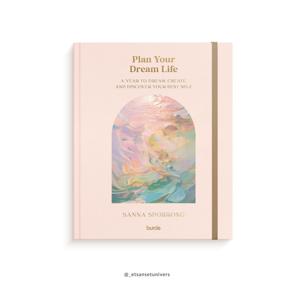 Plan Your Dream Life - planner - pastel pink - a year to dream, create, and discover your best self - Hos et sanset Univers