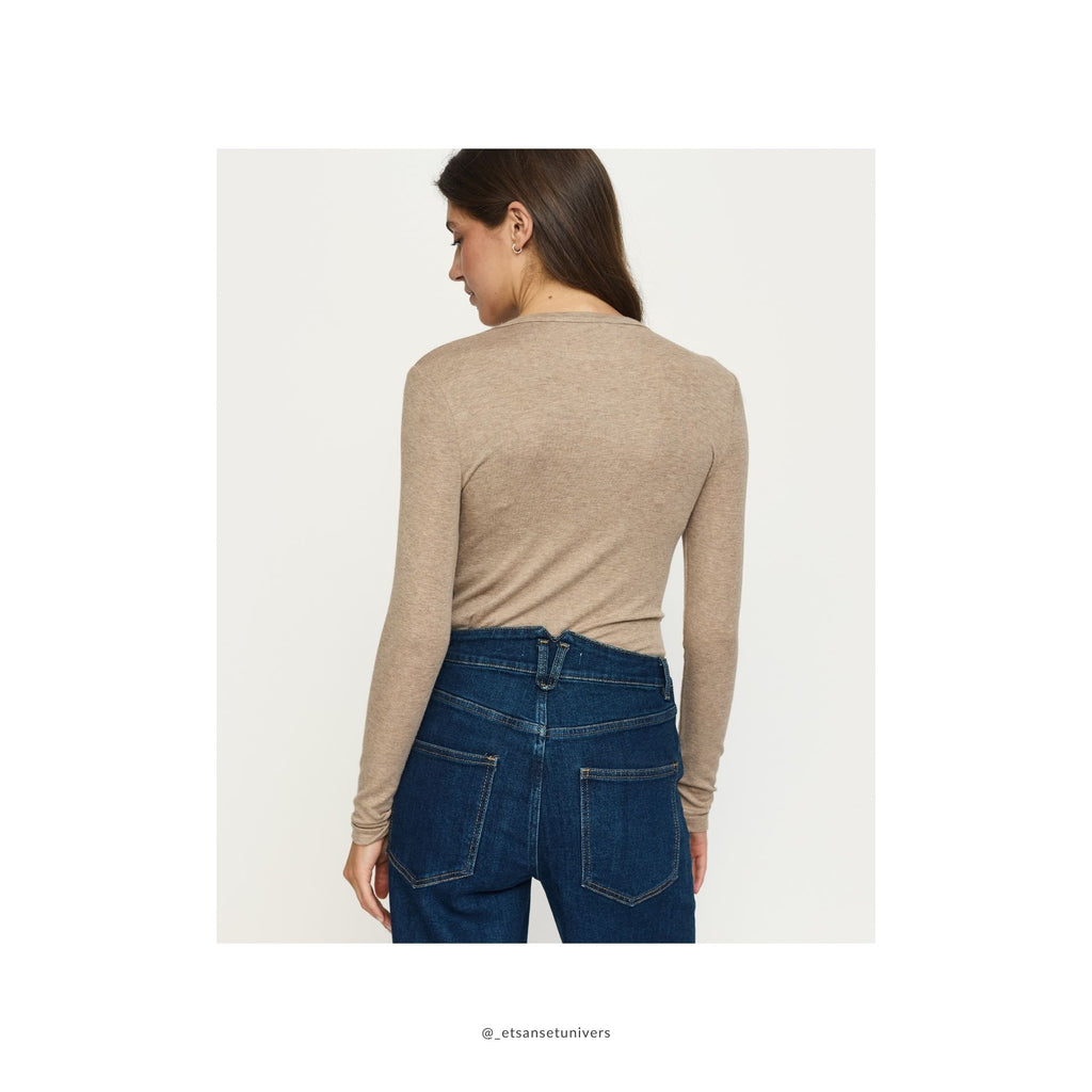 Roman O-neck - Silver Mink melange