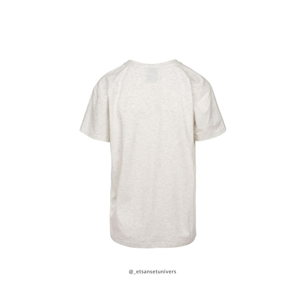 Troti t-shirt lysgrå meleret bagfra – blød bomulds t-shirt i 92% bomuld 8% elastane, ca. box-fit silhuet - Et Sanset Univers