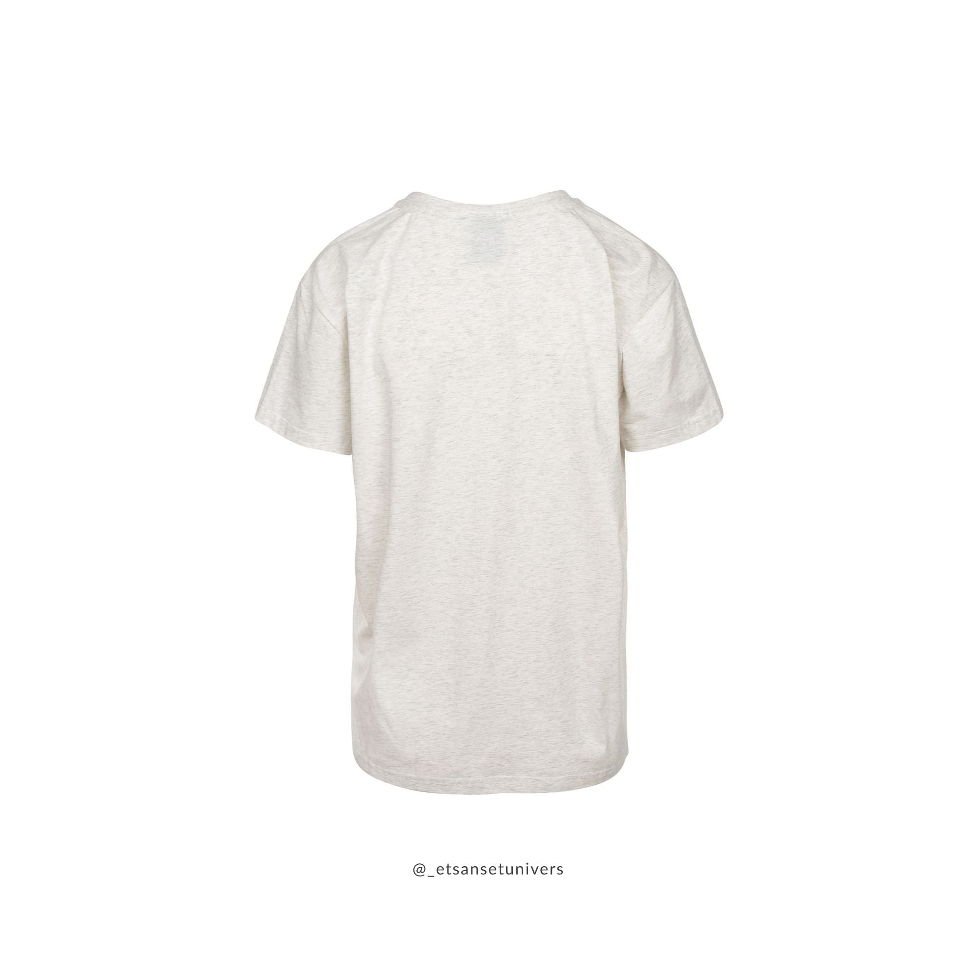 Troti t-shirt lysgrå meleret bagfra – blød bomulds t-shirt i 92% bomuld 8% elastane, ca. box-fit silhuet - Et Sanset Univers