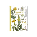 Noteshæfte med gult blomstermotiv – Et Sanset Univers