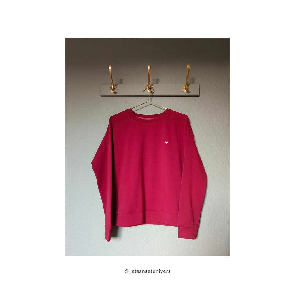 sweatshirt Oxblood Bourgogne set forfra - bomuld - crew neck - Et Sanset Univers